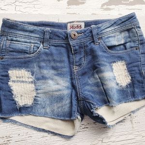 Mudd Womens Distressed Denim Jean Shorts Size 3